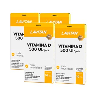 Vitamina D Lavitan Gotas 500 UI 10ml Com 4 Caixas
