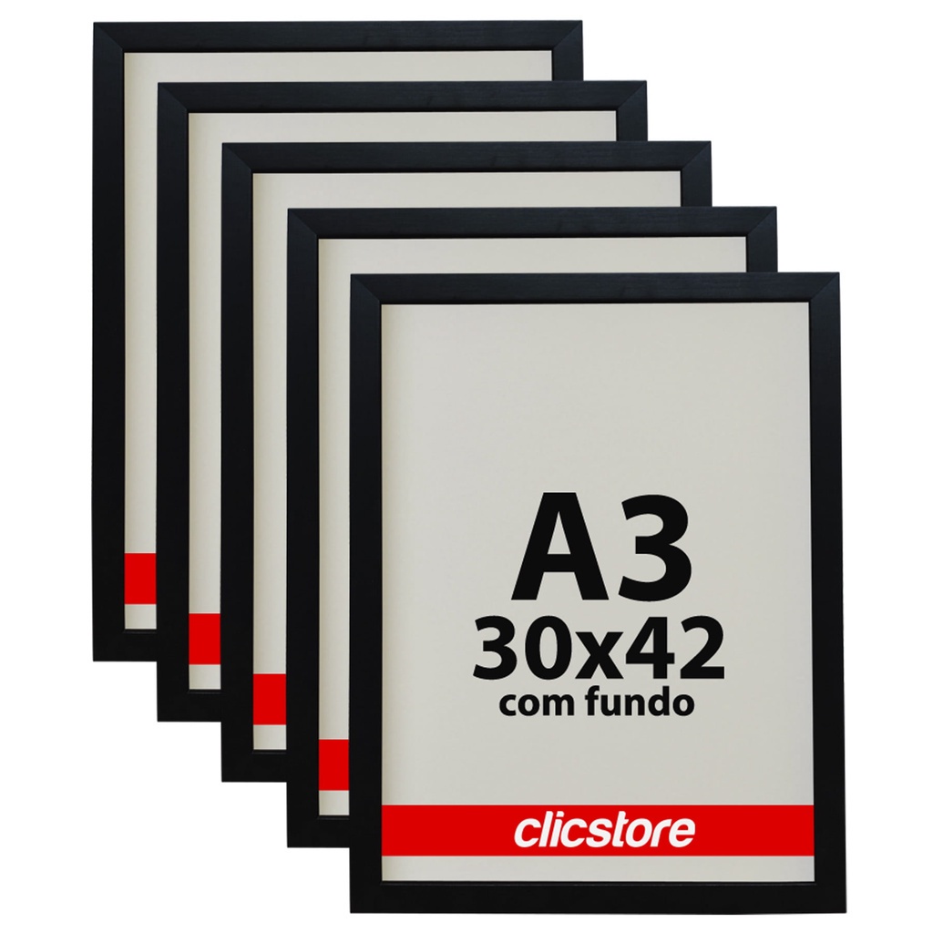 Kit 5 Molduras A3 Quadro 30x42 Com Fundo Mdf Foto Diploma em Oferta na Shopee