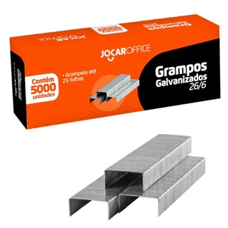 CAIXA DE GRAMPO RESISTENTE PARA GRAMPEADOR GALVANIZADO 26/6 5.000UN LEONORA em Oferta na Shopee