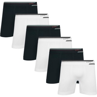 Kit 6 Cuecas Box Boxer LongLeg Sem Costura Adulto Lupo