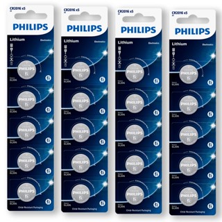 20 Baterias Pilha Tipo Moeda CR2016 3V Philips 4 Cartelas