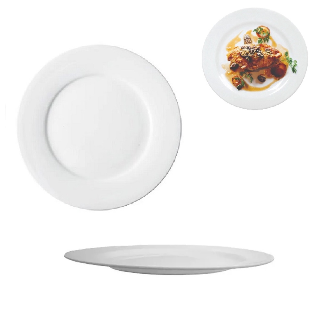 Prato Raso Branco Em Melamina Para Restaurantes Bares