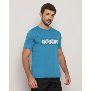 Camiseta Masculina Esporte Manga Curta Estampa Running Azul
