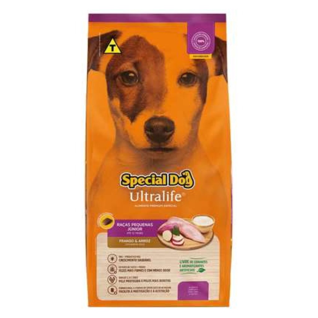 Ração Para Cachorro 3KG Special Dog Ultralife Raças Pequenas Júnior Sabor Frango e Arroz