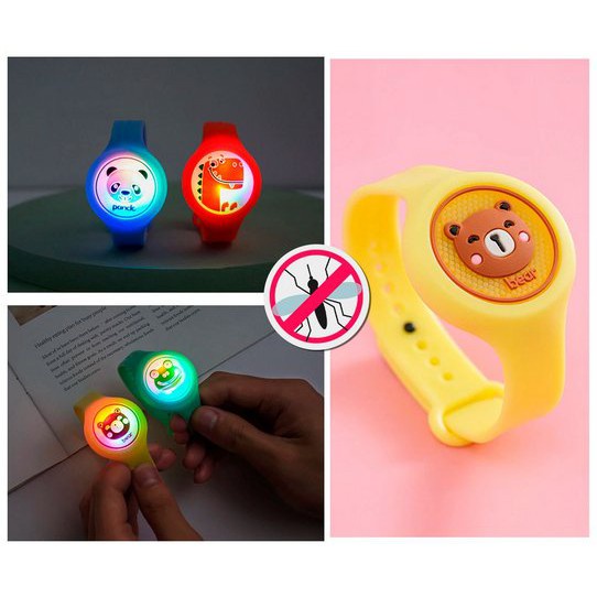 Pulseira Relógio Repelente de Mosquito Infantil Citronela Criança Bebe Proteção