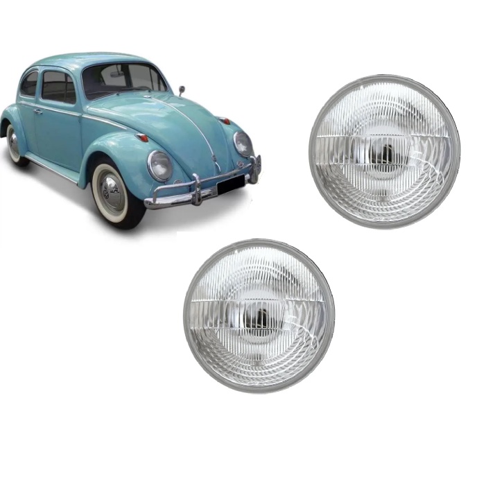Bloco Farol Sealed Beam 18mm Raiado Com Vigia - Fusca Corcel