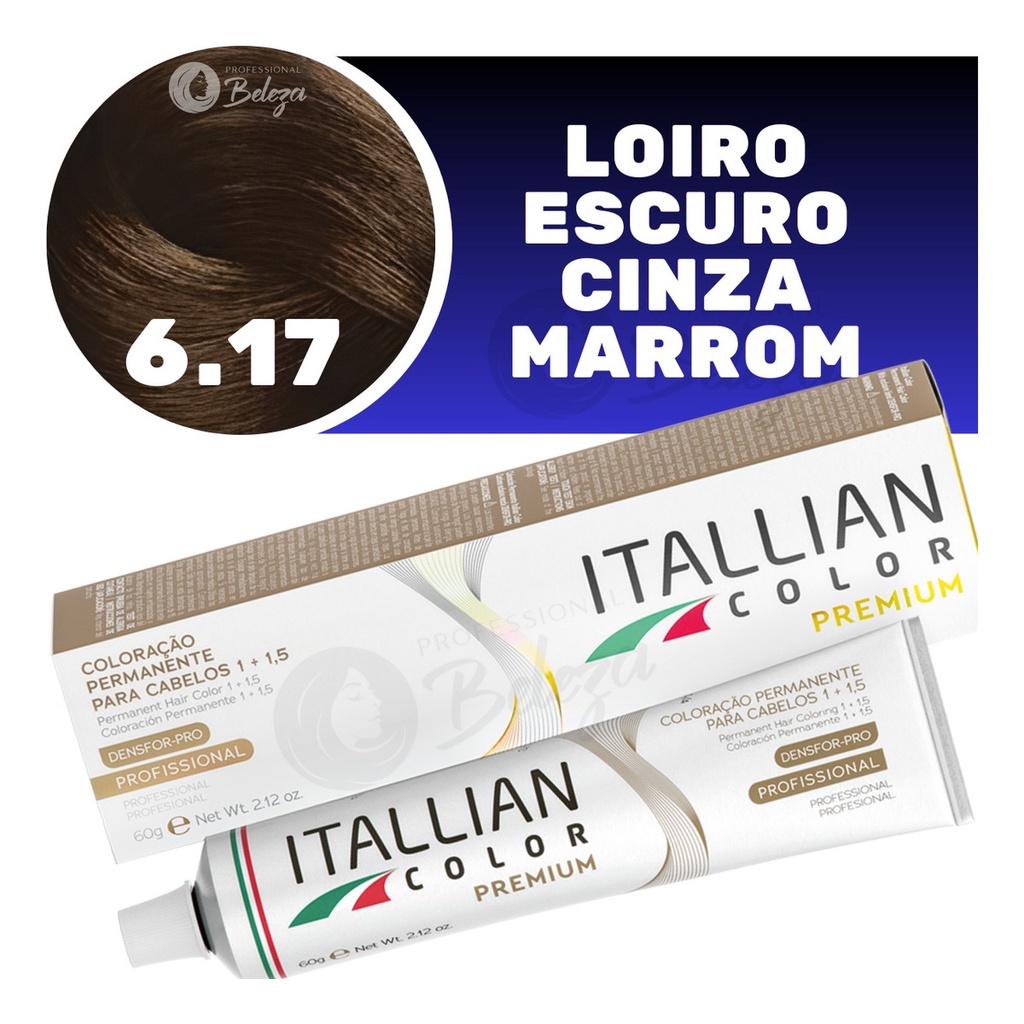 Coloraçao Itallian Color  6.17 (617) Louro Esc Marrom Frio - Beauty