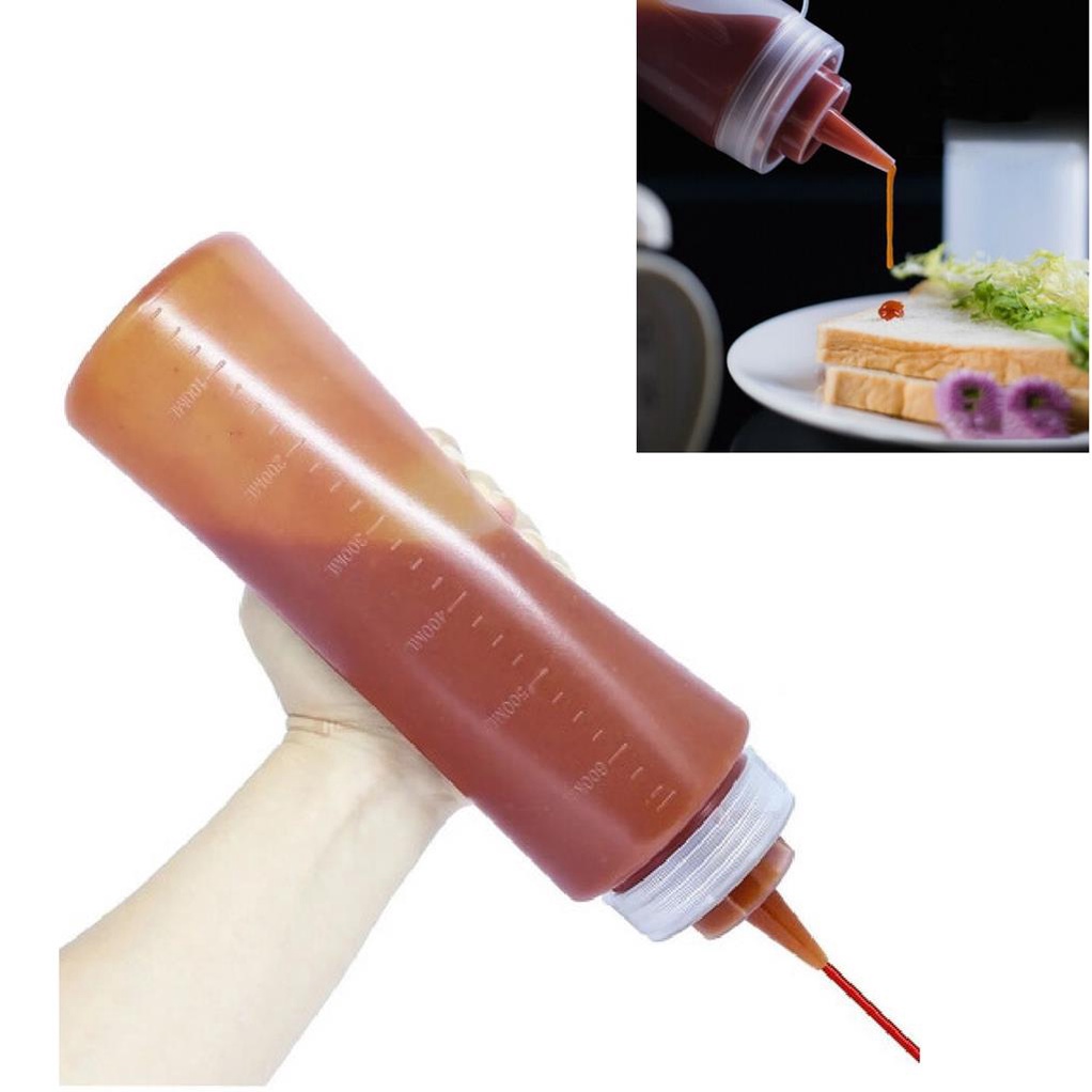 Bisnaga Grande Transparente Saladas Molhos e caldas 1 Litro - Bisnaga para Molho Grande 1 Litro