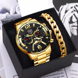 Relógio De Luxo Homem Ouro Moda Relógios À Prova D