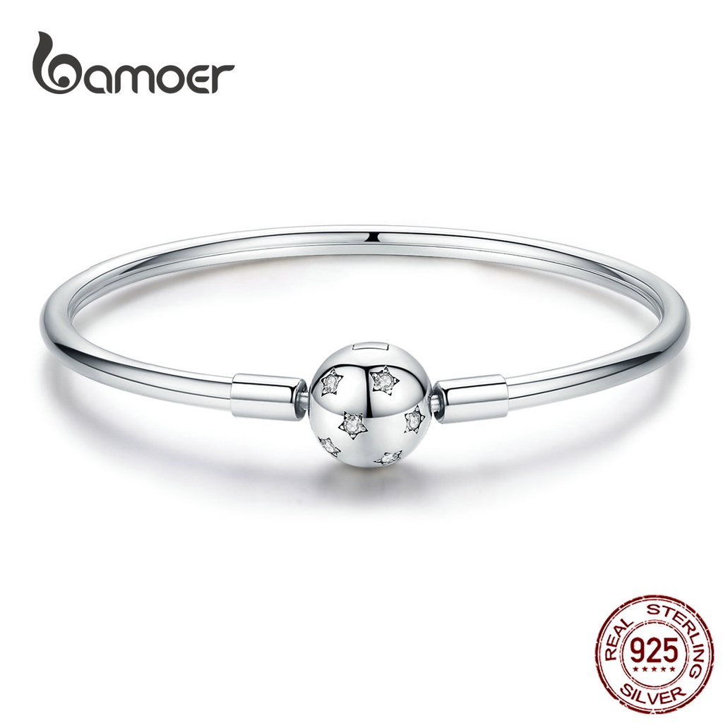 Pulseira Bamoer 925 Silver Sterling Star Joalheria Para Mulheres SCB144