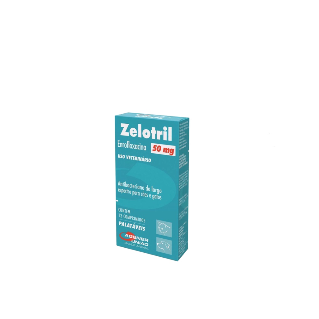 Zelotril 50mg Antibacteriano Agener Para Cães/Gatos 12Comp. em Oferta na Shopee