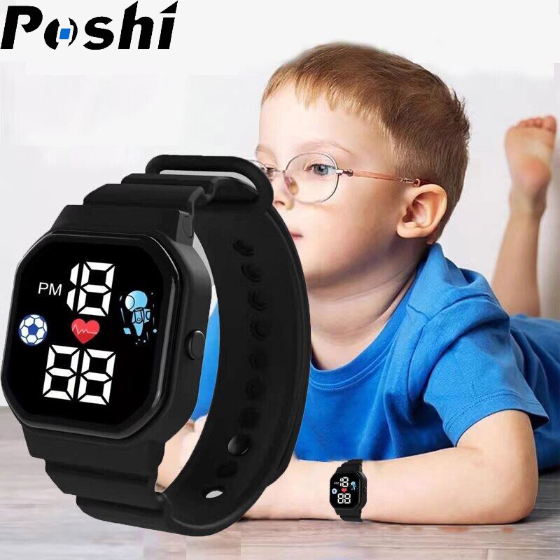 Relógio Eletrônico Infantil POSHI Sports Digital Para Crianças Moda À Prova D'água Relo Led Meninas Estudantes
