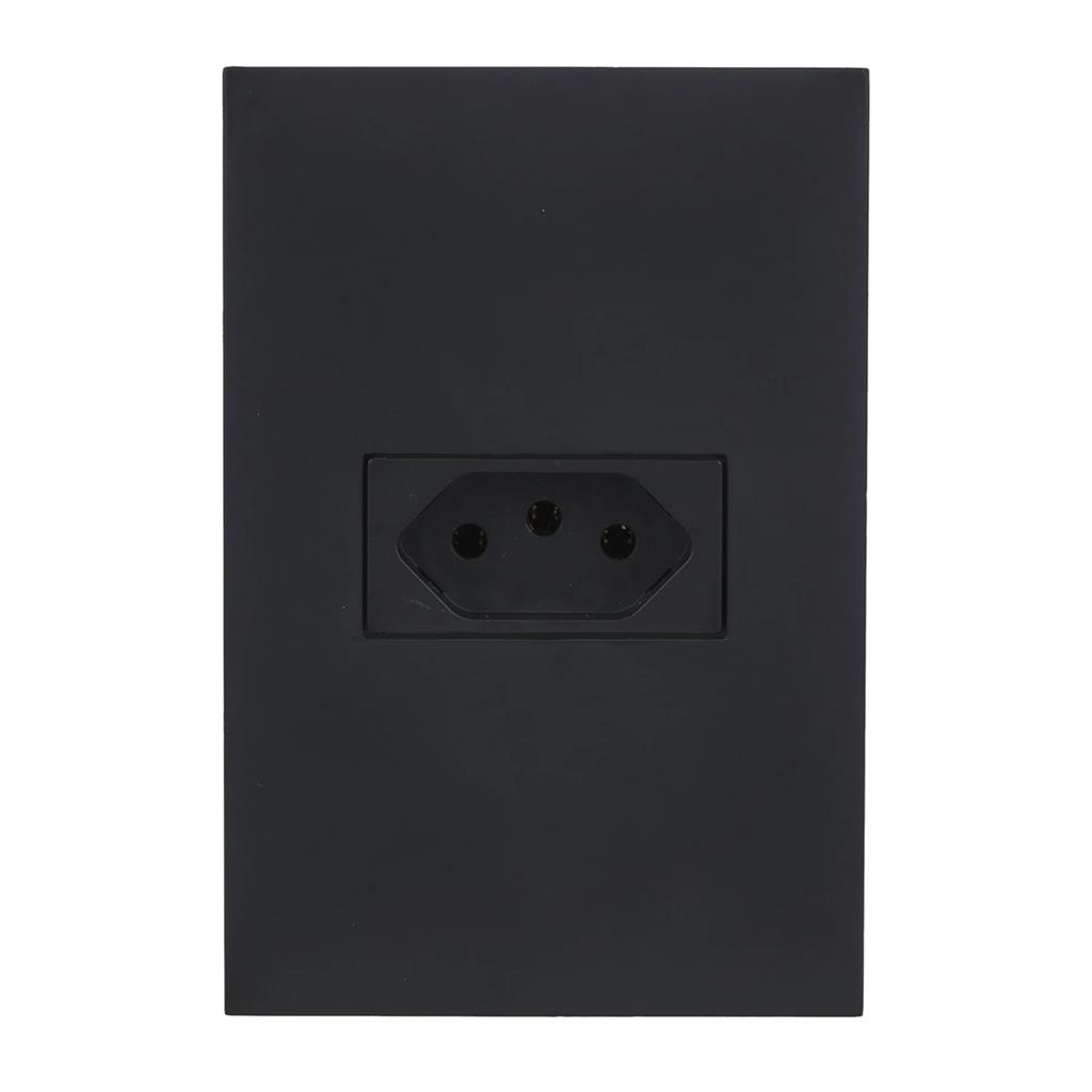 Conjunto Tomada Horizontal 4x2 10a Black Satin Recta BLux em Oferta na Shopee