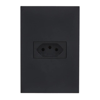 Conjunto Tomada Horizontal 4x2 10a Black Satin Recta BLux em Oferta na Shopee