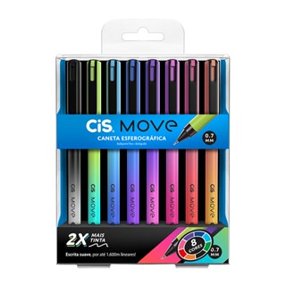 Caneta esferográfica 0.7mm Move com 8 cores Cis