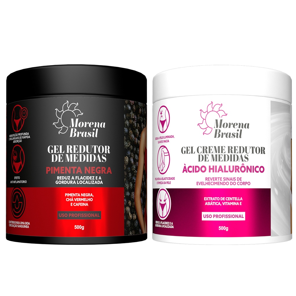 Kit Gel Redutor de Medidas - Pimenta Negra + Ácido Hialurônico