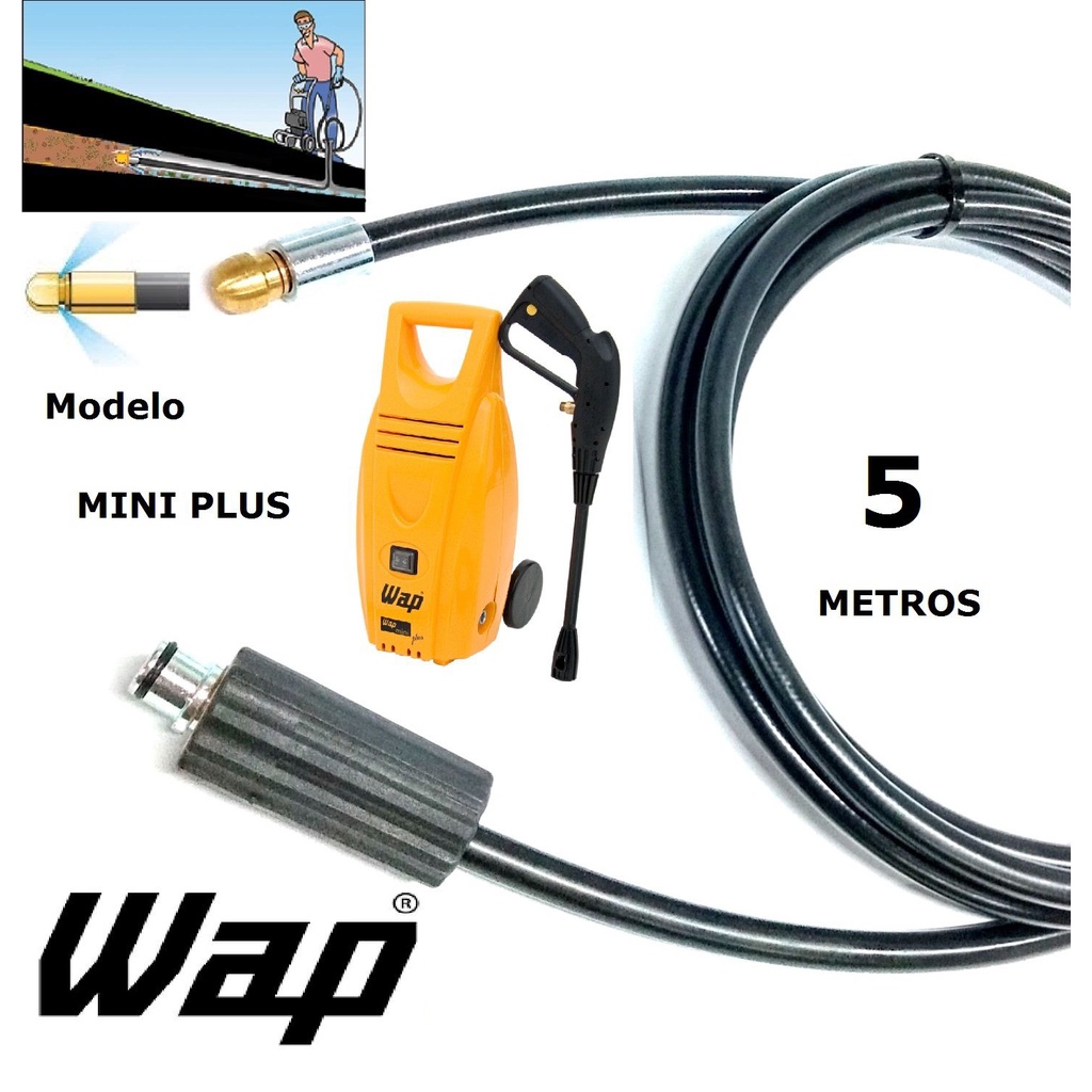 Mangueira desentupidora de tubulação WAP - 5 Metros - Wap MINI PLUS