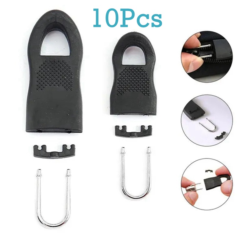 10 Pcs Substituição Zipper Pull Puller End Fit Rope Tag Roupa Zip Fixador De Fivela Mochil...