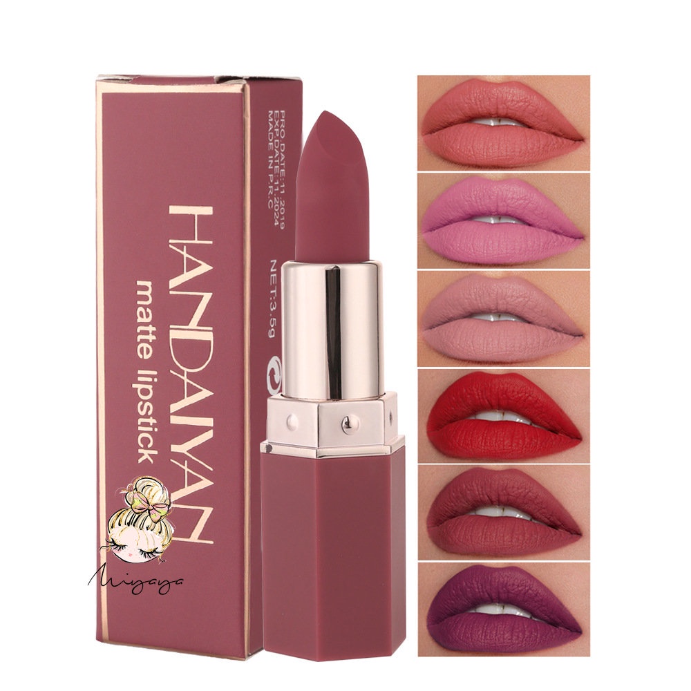 HANDAIYAN Baton Fosco Impermeável De Longa Duração/Batom Espelho/Veludo/Sem Desbotamento/Cosméticos