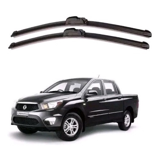 Par Paleta Palheta Silicone Limpador Parabrisa Ssangyong Actyon 2009 2010 2011 2012 2013 2014