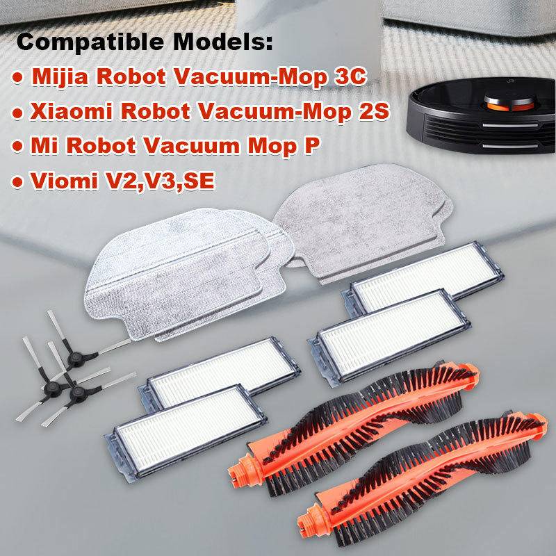 Xiaomi MIjia 3C Mijia Robot vacuum Mop 3C 2S XMSTJQR2S STYTJ02YM Robô aspirador Acessórios de Escova principal Escova lateral Filtro Esfregão