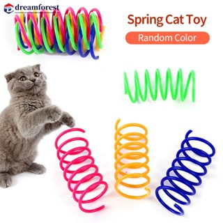 DREAMFOREST 4pcs/lot Cat Spring Toy Brinquedo De Treinamento De Mola Plástica Colorida Para Interação Com Gatos De Estimação F8Q6
