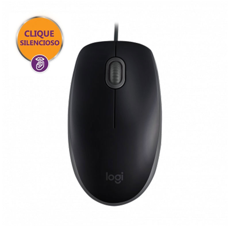 Mouse USB Silent óptico M110 preto Logitech em Oferta na Shopee