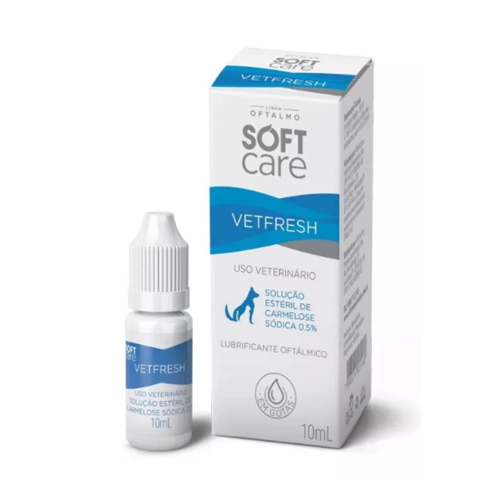 Colírio Lubrificante ocular Vetfresh 10ml Cão Gato Soft Care em Oferta na Shopee