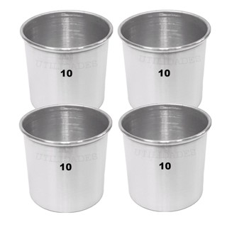 Kit 4 Forma Bolo Redonda 10x10 Assadeira Fundo Fixo Alumínio