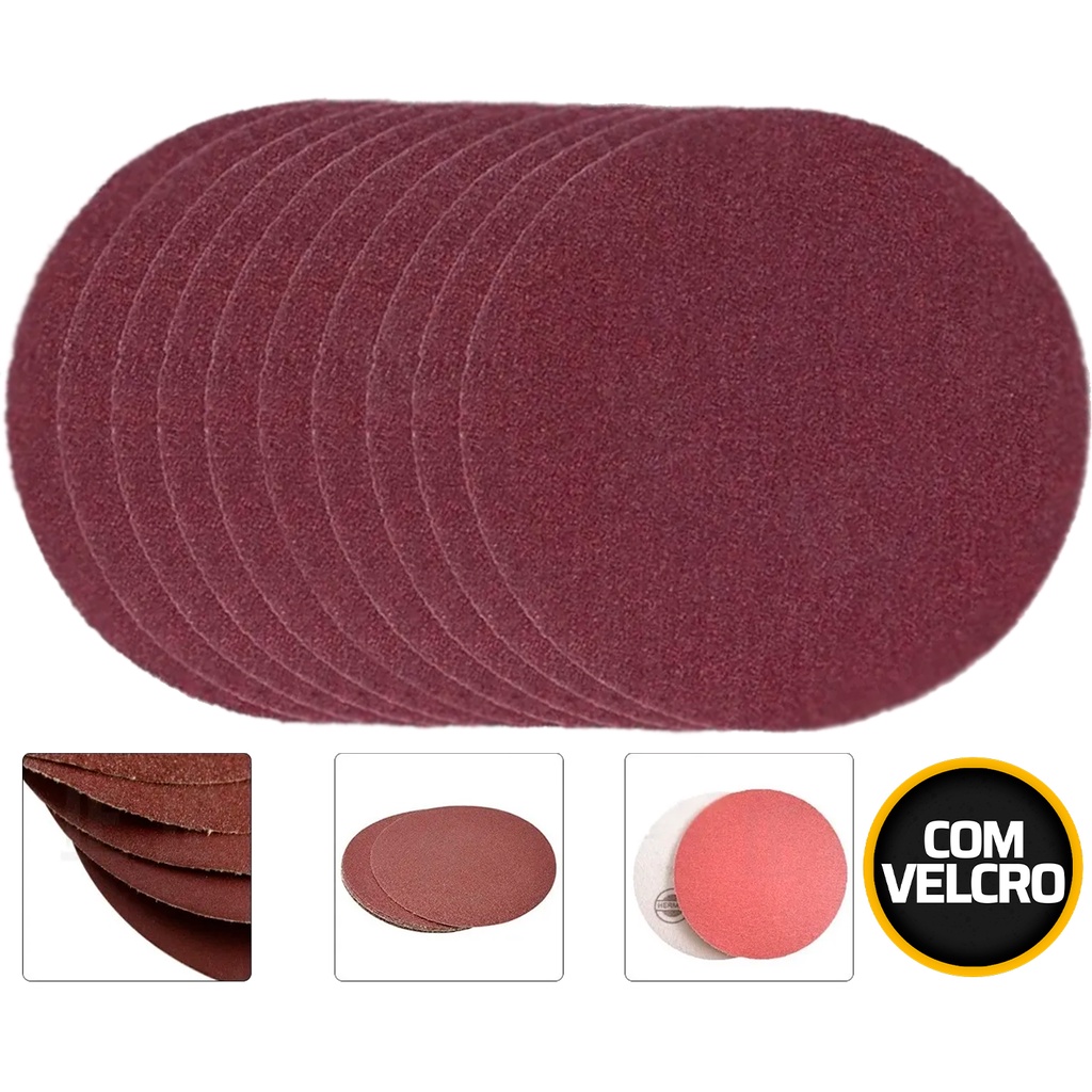 Disco De Lixas Com Velcro 10 Peças 125mm Grão 120 - Home & Living