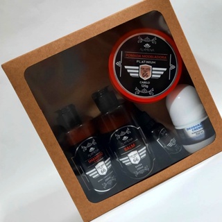 Kit Shampoo 200ml Balm 200ml Oleo30ml Fixador 120ml Desodorante 50ml Alkmena Vip - For Men