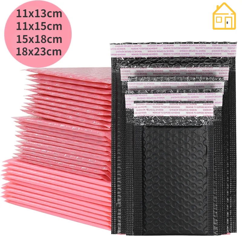 Envelopes De Correio Pretos Cor-De-Rosa Acolchoados/Saco Auto-Vedante Envio À Prova D'água em Oferta na Shopee