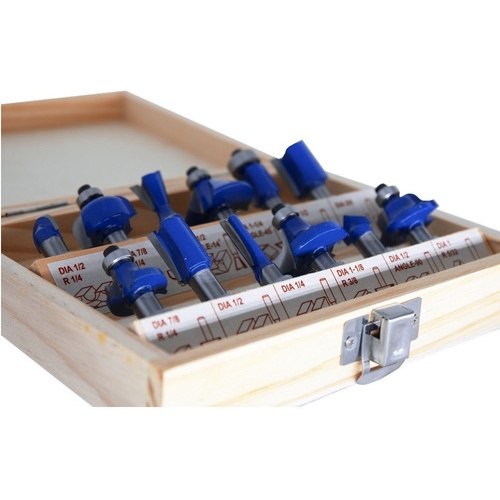 Kit Jogo De Fresa Para Tupia De Madeira Haste 8mm 12 Peças