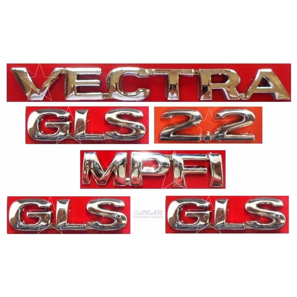 Emblemas Vectra Gls 2.2 Mpfi + Laterais Gls - 1997 À 1999
