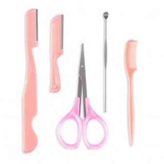 Kit Sobrancelhas Profissional Tesoura Navalha Pente Design