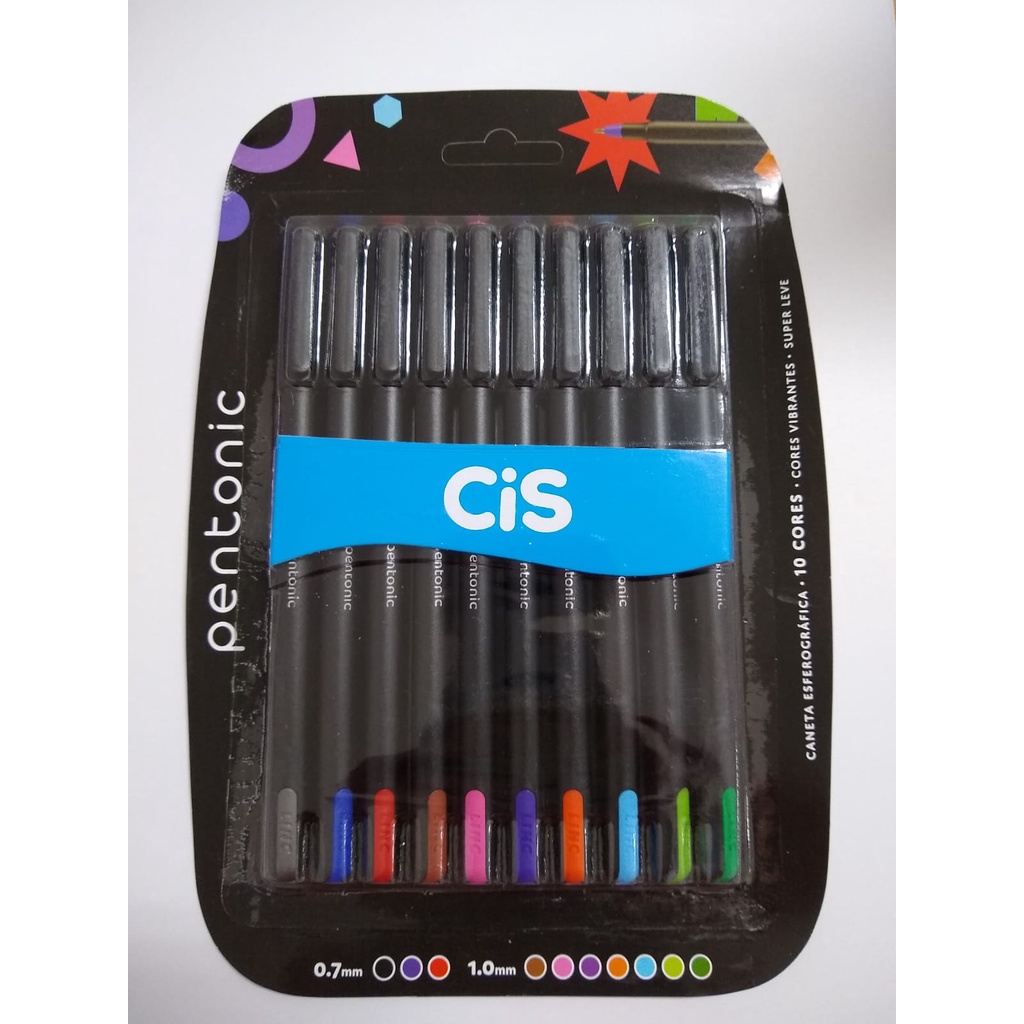 Caneta Esferográfica Pentonic 0,7mm Blister C/10 Cores - Cis