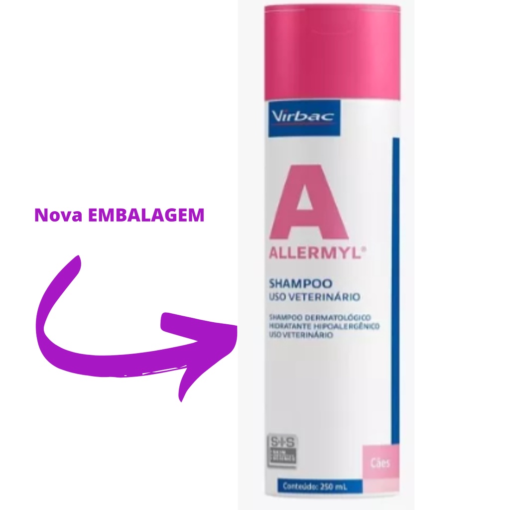 Shampoo Virbac Dermatite Cães e Gatos Allermyl 250ml - Pets