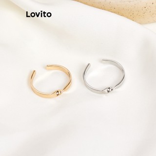 Lovito Anéis de Metal Básicos para Mulheres L60AD042 (Dourado/Prateado)