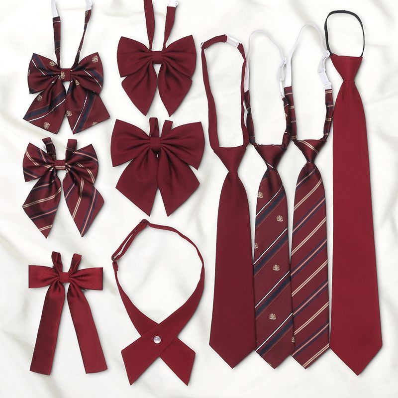 Camisa de Gravata Vermelha Noivo Masculino Noivo Sem Gravata Acessórios Estilo Universitário Vinho Tinto jk Gravata de Gravata Feminina Decoração Laço Feminino