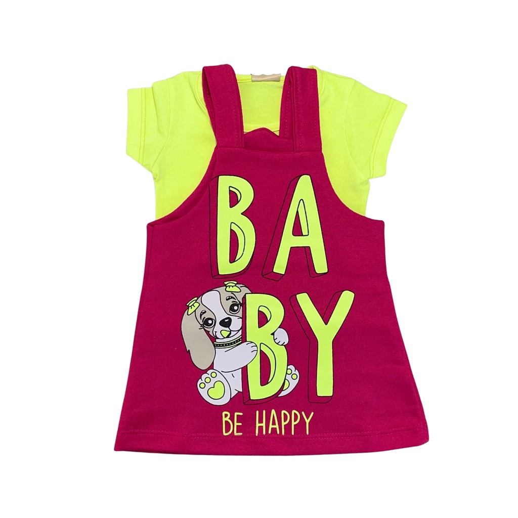 Jardineira bebe  Salopete estampada  menina com blusa cotton PMG