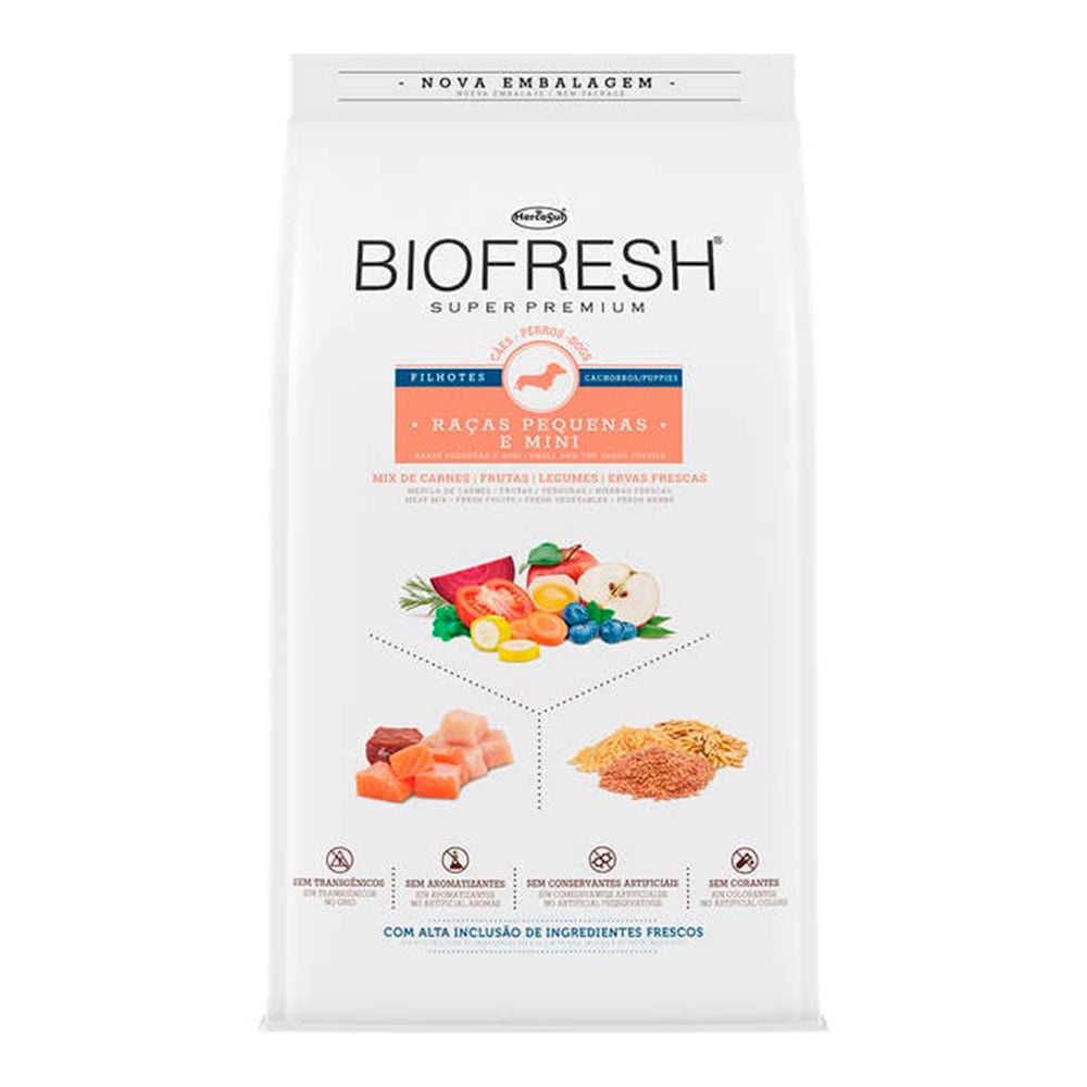 Ração Biofresh Para Cães Filhotes Raças Pequenas e Mini Mix de Carne, Frutas e Legumes 10,1kg