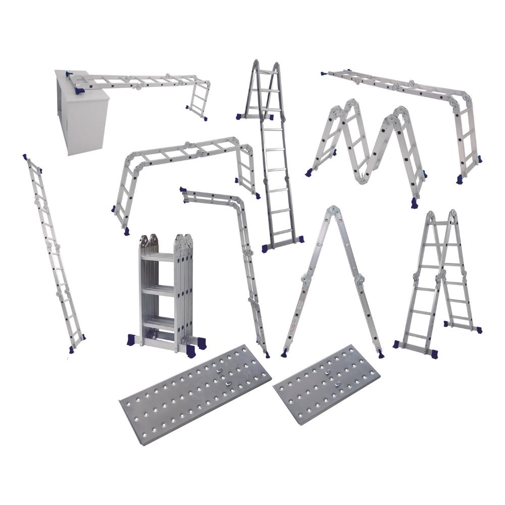 Escada Articulada 4x3 com Plataforma em Alumínio Mor em Oferta na Shopee