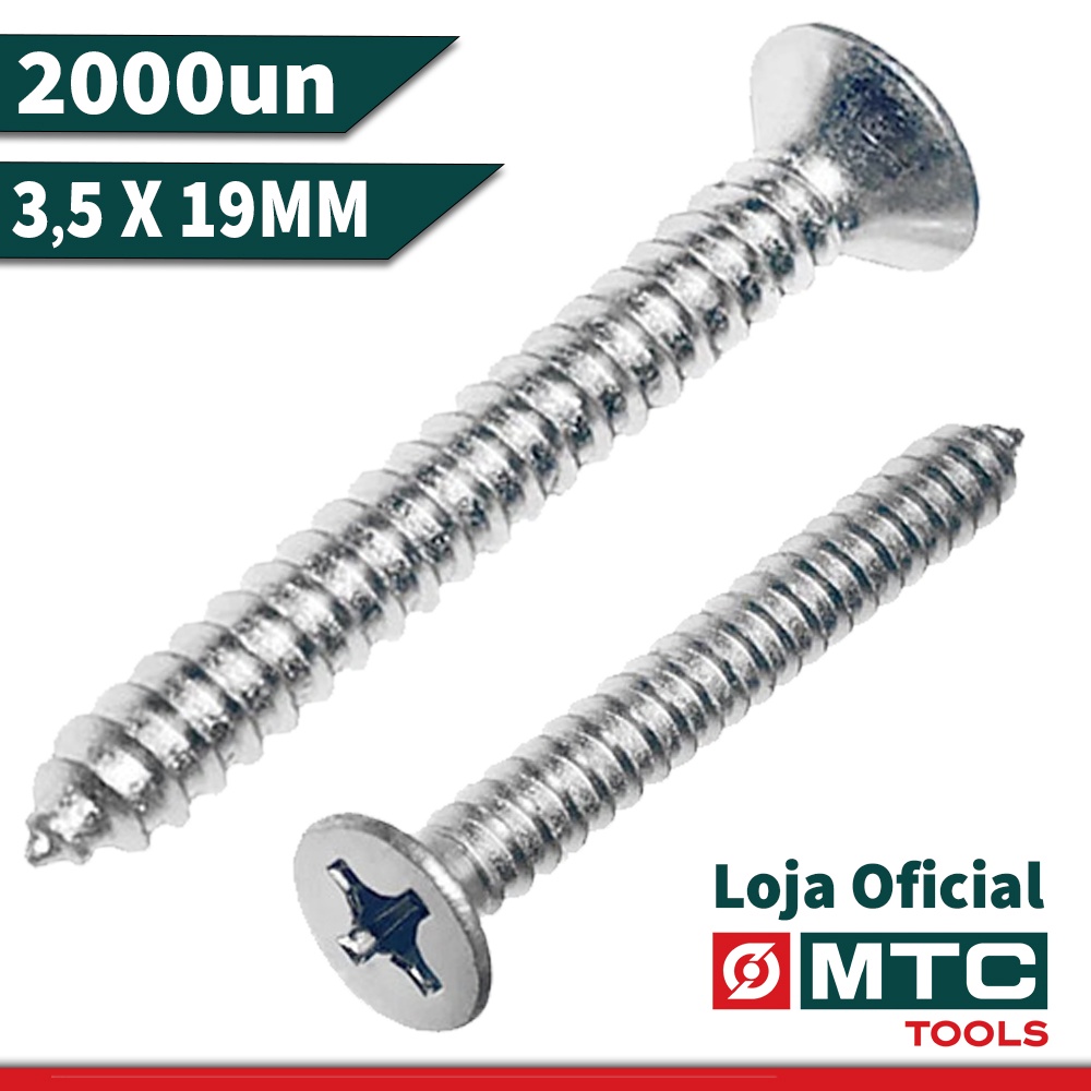 2000Pçs PARAFUSO CABEÇA CHATA PHILIPS MDF 2,9 X 13 IMPORTADO
