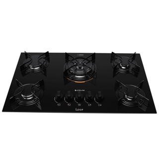 Cooktop 5 Bocas Preto com Mesa de Vidro e Tripla Chama Atlas U Top Bivolt em Oferta na Shopee