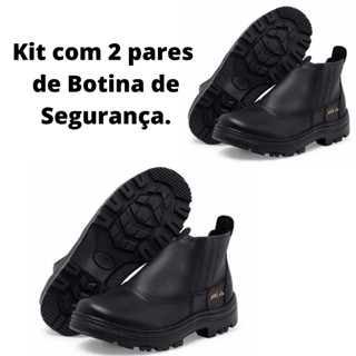 Kit com 2 Pares de Botina de Segurança