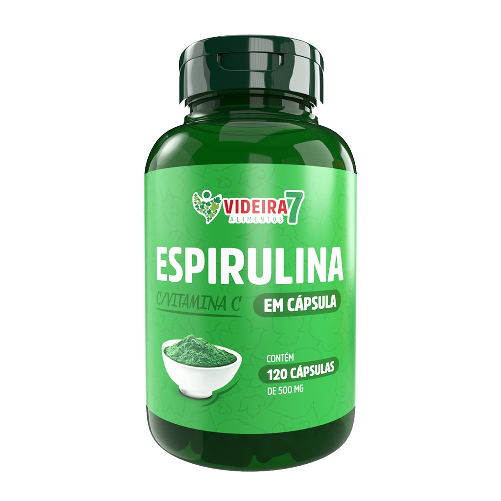 Espirulina com Vitamina C 500mg - 120 CÁPSULAS