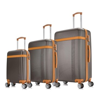 Kit 3 mala de viagem Rígida 4 rodas 360° marrom Bruges Swiss Move em Oferta na Shopee