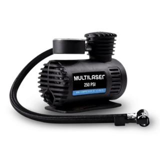 Mini Compressor De Ar Portátil Para Carro Moto Pneu + Bicos Bomba 12V Preto