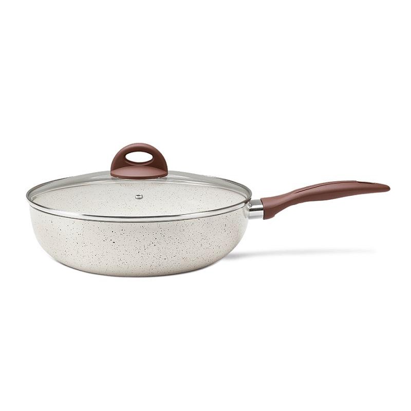 Panela Wok Cerâmica Frigideira Vanilla 3,4l 2,5mm Brinox