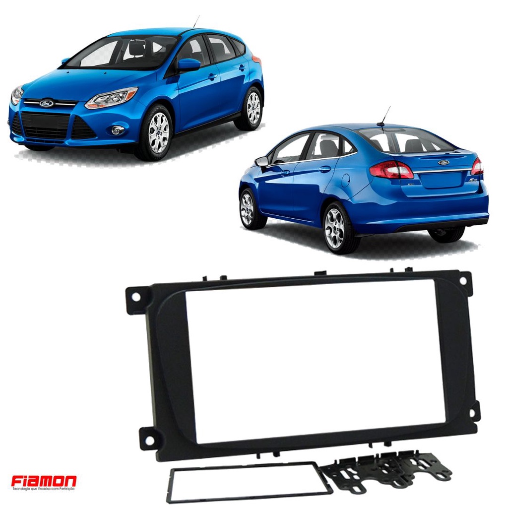 Moldura 2 Din Fiamon Ford Focus 2009 A 2013 Preta